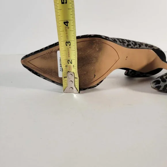 Halogen Gray Animal Print Calf Fur Suede Stiletto Pump Heels Women Size 7W - Picture 11 of 11